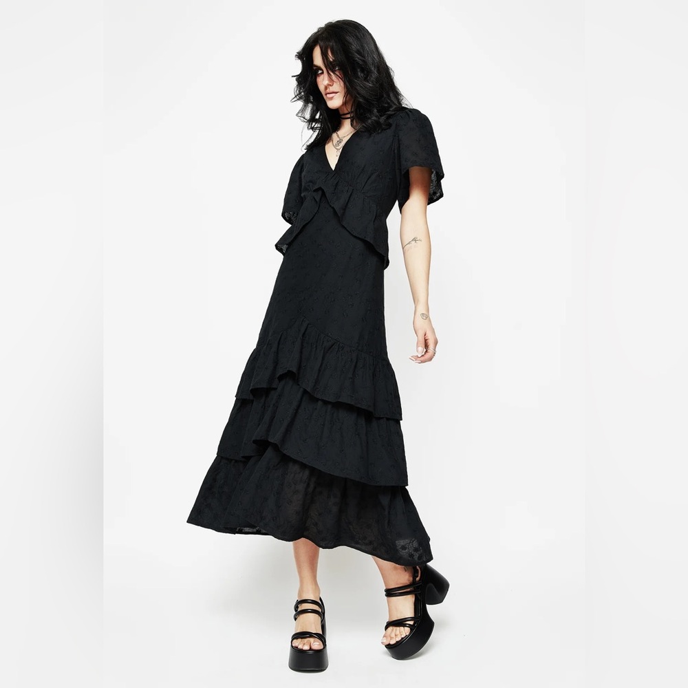 Disturbia Rowena Peplum Tiered Midaxi Dress US 2 / UK 6